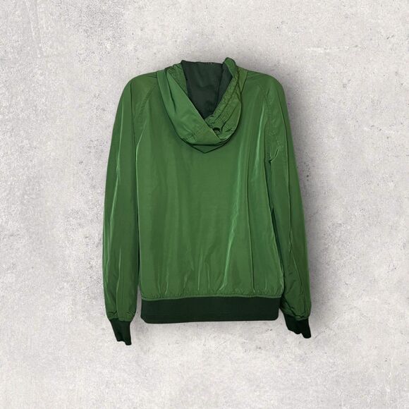 H&M L.O.G.G. Jacket Mens Small Green Hooded Full Zip Lightweight Windbreaker - Picture 3 of 5